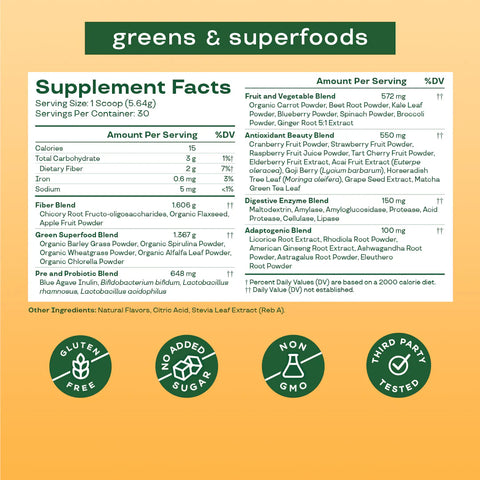 Super Greens Powder - for daily energy (one month supply)